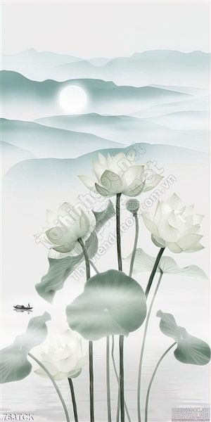 Tranh hoa sen nghệ thuật uv