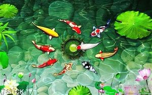 Tranh cá chép 3d quần tụ in uv