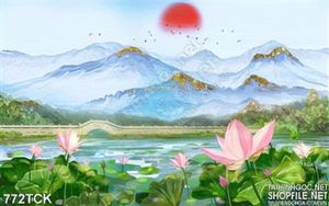 Tranh phong thủy hoa sen in uv