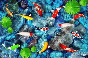 Tranh cá chép in uv ấn tượng