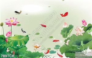 Tranh hoa sen nghệ thuật wall in uv