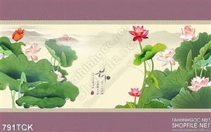 Tranh vẽ hoa sen nghệ thuật decor in uv đẹp
