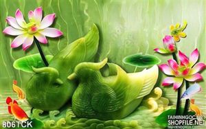 Tranh giả ngọc đội vịt trời uv đẹp