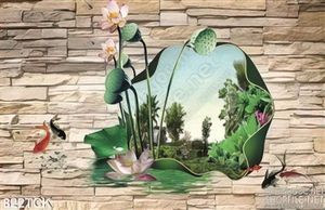 Tranh tường hoa sen đẹp