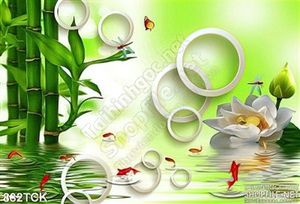 Tranh 3d hoa sen trắng psd in uv đẹp