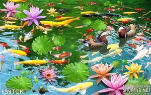 Tranh hồ cá koi in kính 3d đẹp