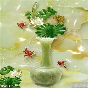 Tranh bình hoa sen cổ giả ngọc đẹp ấn tượng