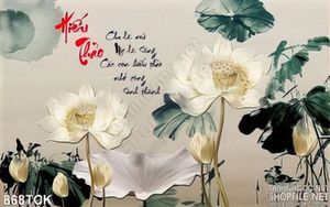 Tranh 3d hoa sen hiếu thảo