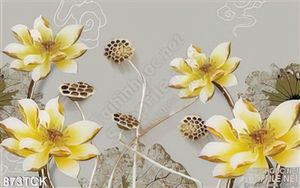 Tranh hoa sen bằng mạ vàng ấn tượng