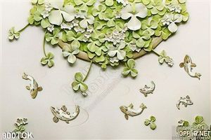 Tranh giả ngọc hoa sen đất mini