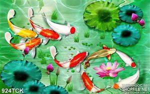 Tranh cá chép koi đẹp 3d