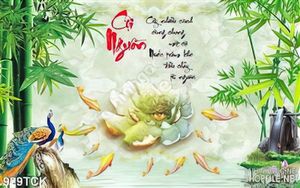 Tranh 3d cội nguồn và chim công
