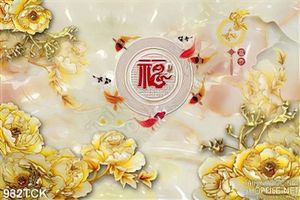 Tranh hoa mẫu đơn wall mạ vàng