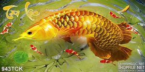 Tranh cá rồng tài lộc phú quý 3d in uv