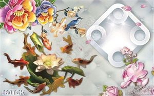 Tranh cá chép giả ngọc 3d