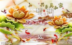 Tranh đóa hoa sen bằng ngọc đẹp mắt 3d