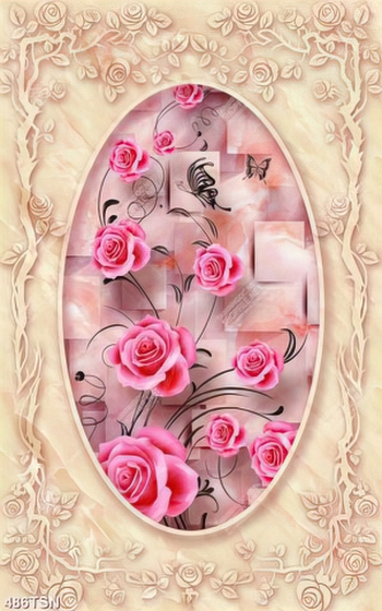 Tranh thảm hoa văn hoa hồng đẹp