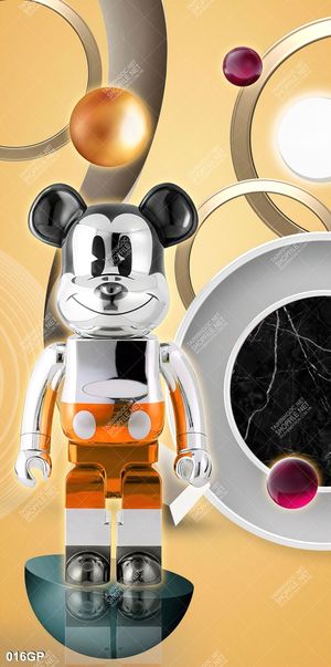 Tranh gấu bearbrick treo tường nổi bật