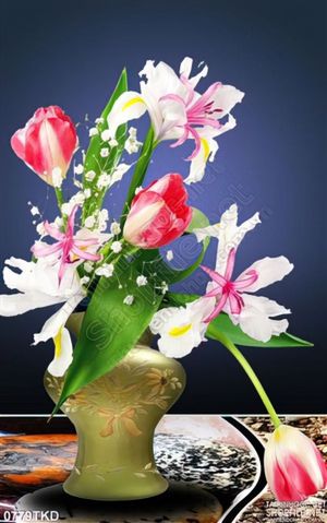 Tranh bình hoa tulip nghệ thuật treo tường