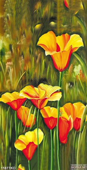 Tranh sơn dầu hoa tulip
