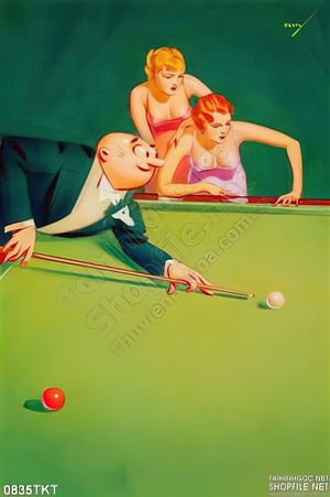 tranh billiard pool snooker bi a bi-a Tranh bida khỏa thân nghệ thuật Châu Âu