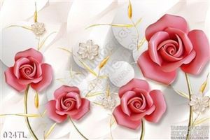 Tranh lụa 3D hoa hồng đẹp