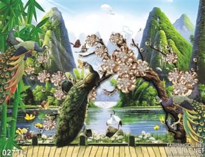 Tranh lụa 3D non nước đẹp