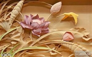 Tranh lụa 3D hoa sen đẹp độc đáo