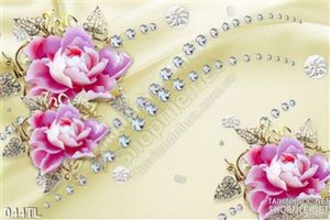 Tranh lụa 3D hoa giả ngọc