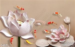 Tranh lụa 3D hoa sen giả ngọc treo tường