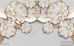 Tranh lụa 3D hoa giả ngọc đẹp