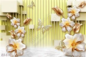 Tranh lụa 3D hoa trang trí tường đẹp