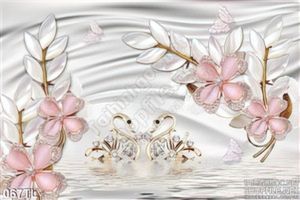 Tranh lụa 3D thiên nga đẹp