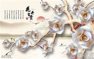 Tranh lụa 3D hoa hồng giả ngọc đẹp