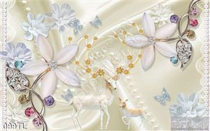 Tranh lụa 3D hoa trang trí treo tường
