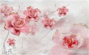 Tranh lụa 3D hoa hồng hiện đại mới nhất
