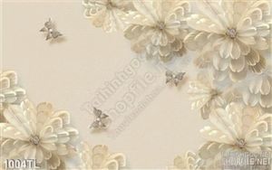 Tranh lụa 3D hoa kim cương trang trí phòng khách