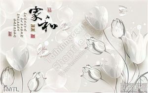 Tranh lụa 3D hoa tulip đẹp
