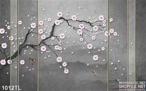 Tranh lụa 3D hoa đào đẹp độc đáo