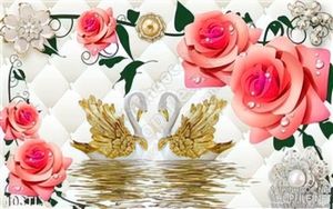Tranh lụa 3D hoa hồng treo tường