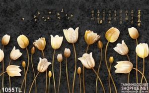 Tranh hoa tulip dát vàng độ đáo treo tường