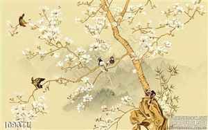 Tranh hoa mai kim tiền treo tường đẹp