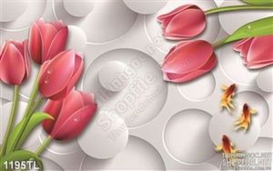 Tranh 3D hoa tulip trang trí treo tường đẹp