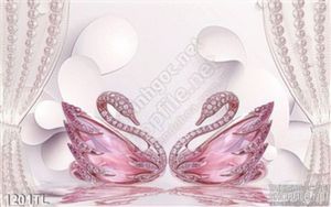 Tranh lụa 3D chim thiên nga mới nhất hiện nay