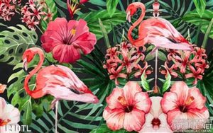 Tranh chim Hạc và hoa trang trí phòng khách