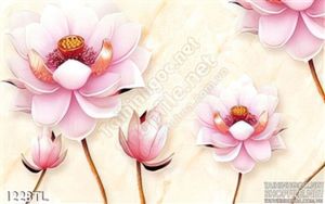 Tranh 3D hoa Sen đẹp trang trí tường mới nhất