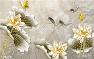 Tranh giả ngọc hoa sen và cá đẹp nhất