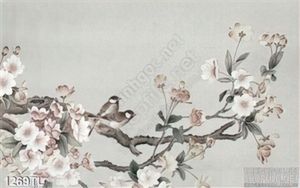 Tranh lụa hoa đào và chim én đẹp nhất