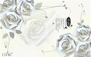 Tranh lụa 3D hoa hồng trang trí phòng khách