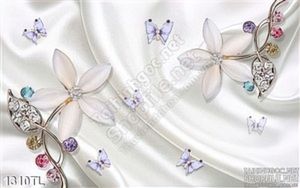 Tranh lụa 3D hoa kim cương trang trí treo tường đẹp